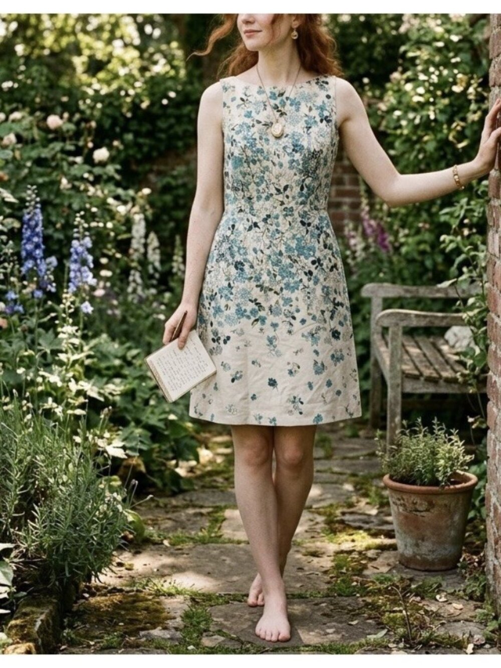 Loft Floral Cottagecore Dress Women’s Size 0 Sleeveless‎ Feminine Whimsical NWT